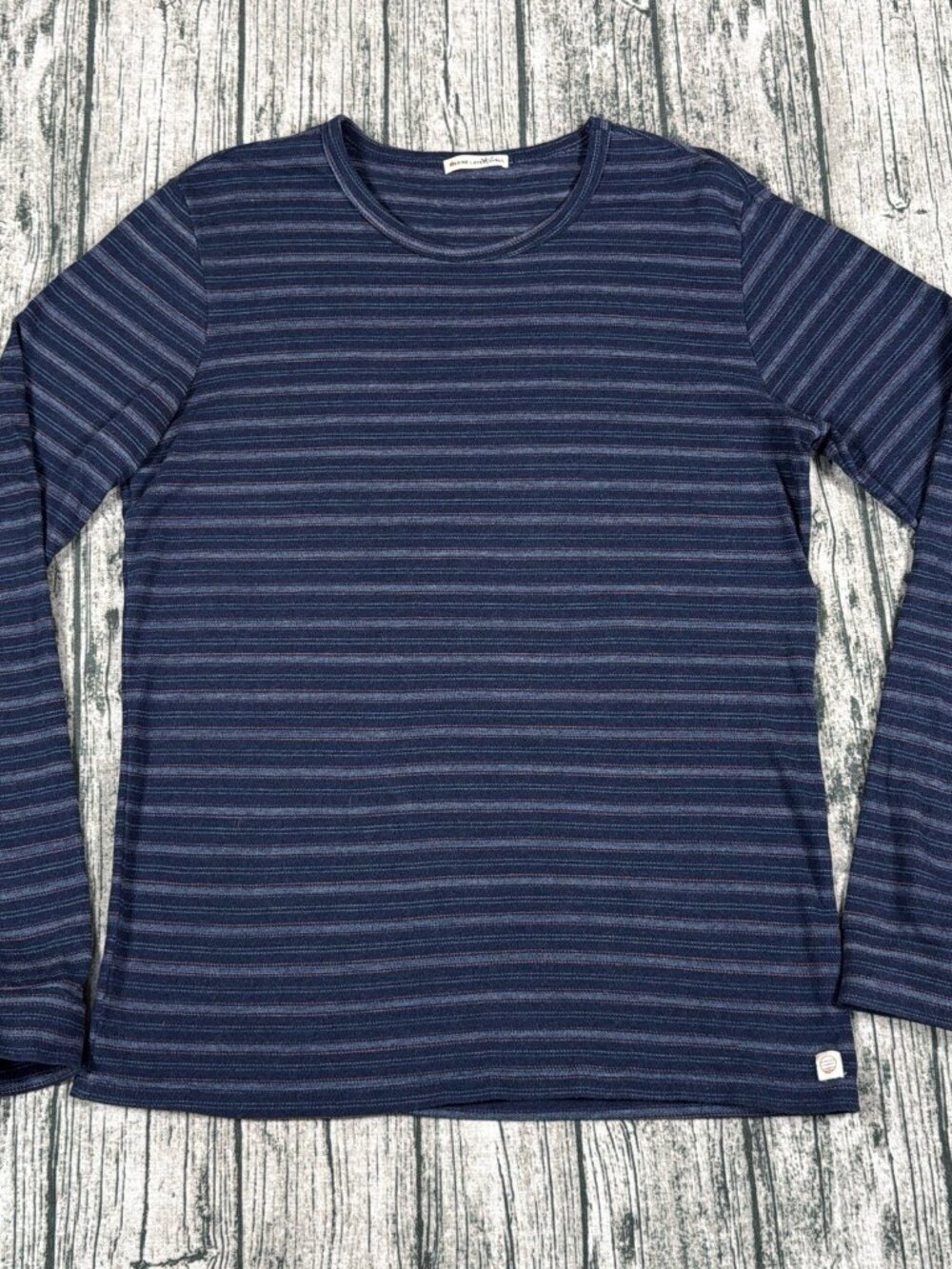 Marine Layer Long Sleeve T-Shirt Men's M Navy Cotton Blend USA